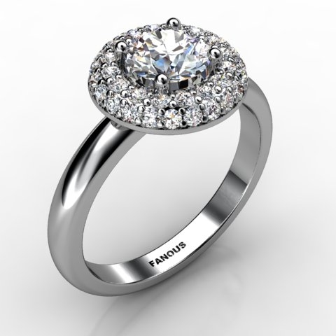 18k White Gold Engagement Ring 0.422ct - 1002628-18kw